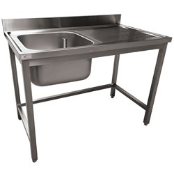Plonge inox ECO 1 cuve &eacute;gouttoir droite, sans tablette inf&eacute;rieure - Diamond - WR-E1C1-4D