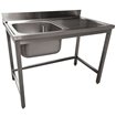 Plonge inox ECO 1 cuve &eacute;gouttoir droite, sans tablette inf&eacute;rieure - Diamond - WR-E1C1-4D