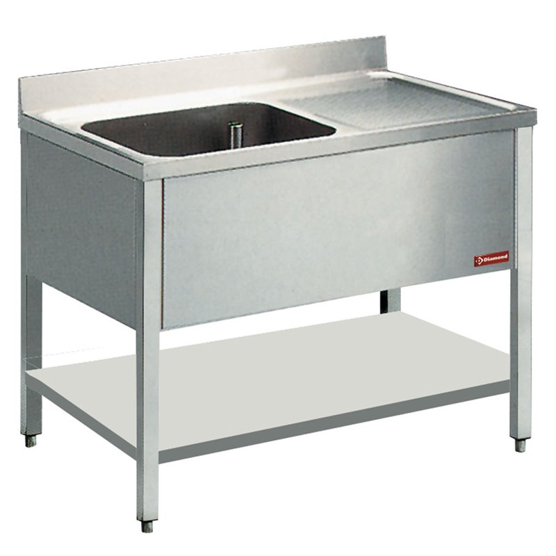 Plonge 1 cuve et 1 &eacute;gouttoir - Diamond - L1211D/6-D