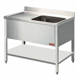 Plonge 1 cuve 600x500xh325, &eacute;gouttoir gauche - Diamond - L1411S-D