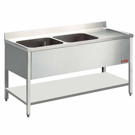 Plonge 2 cuves et 1 &eacute;gouttoir - Diamond - L1421D/6-D