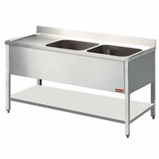 Plonge 2 cuves et 1 &eacute;gouttoir - Diamond - L1421S/6-D