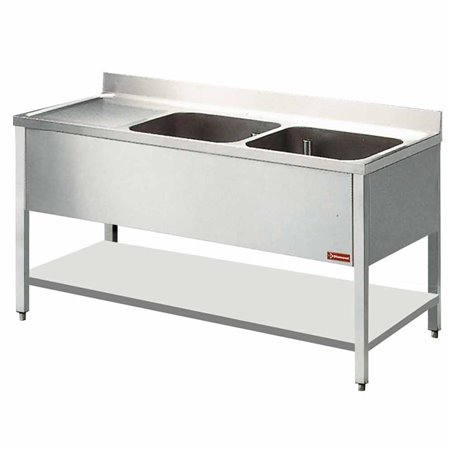 Plonge 2 cuves et 1 &eacute;gouttoir - Diamond - L1821S-D