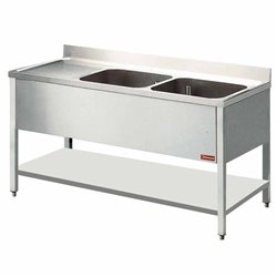 Plonge 2 cuves et 1 &eacute;gouttoir - Diamond - L2021S-D