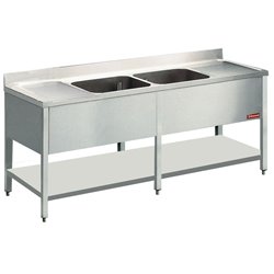 Plonge 2 cuves et 2 &eacute;gouttoirs - Diamond - L2221-D