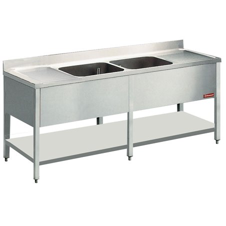 Plonge 2 cuves et 2 &eacute;gouttoirs - Diamond - L2221-D