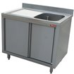 Plonge 1 cuve 600x500x275 &eacute;gouttoir gauche sur armoire 2 portes coulissantes - Diamond - L1411S-AS-D