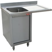 Plonge 1 cuve, &eacute;gouttoir &agrave; droite, sur armoire 1 porte battante et espace lave-vaisselle - Diamond - L1411VD-AS-D