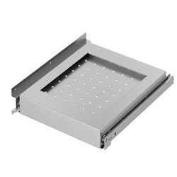 Etag&egrave;re de fond inox extractible sur guides pour compartiment avec porte - Diamond - K-PF/E