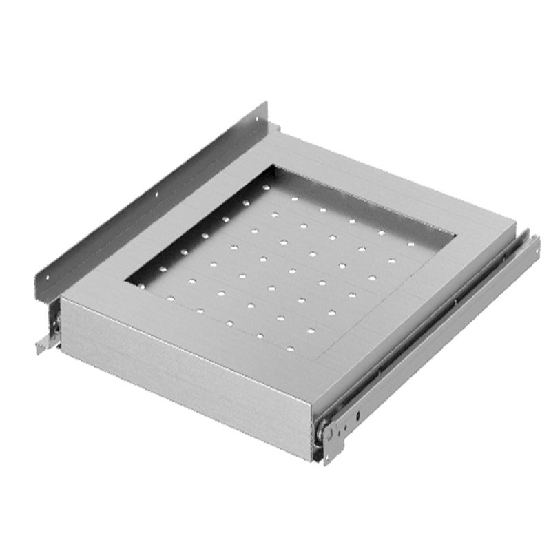 Etag&egrave;re de fond inox extractible sur guides pour compartiment avec porte - Diamond - K-PF/E