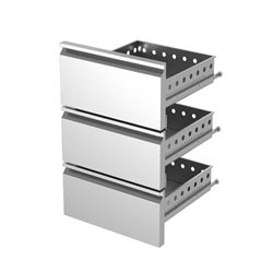 Kit bloc tiroirs (1/3+1/3+1/3) inox x KBR&hellip; - Diamond - K-T1/3