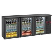 Refroidisseur de bouteilles 3 portes vitr&eacute;es, 500 litres, pieds r&eacute;glables - Diamond - RLB3-3G