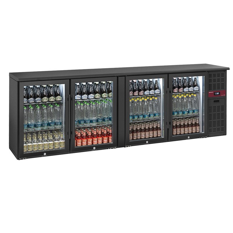 Refroidisseur de bouteilles 4 portes vitr&eacute;es, 620 litres, pieds r&eacute;glables - Diamond - RLB4-4G