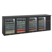 Refroidisseur de bouteilles 4 portes vitr&eacute;es, 620 litres, pieds r&eacute;glables - Diamond - RLB4-4G