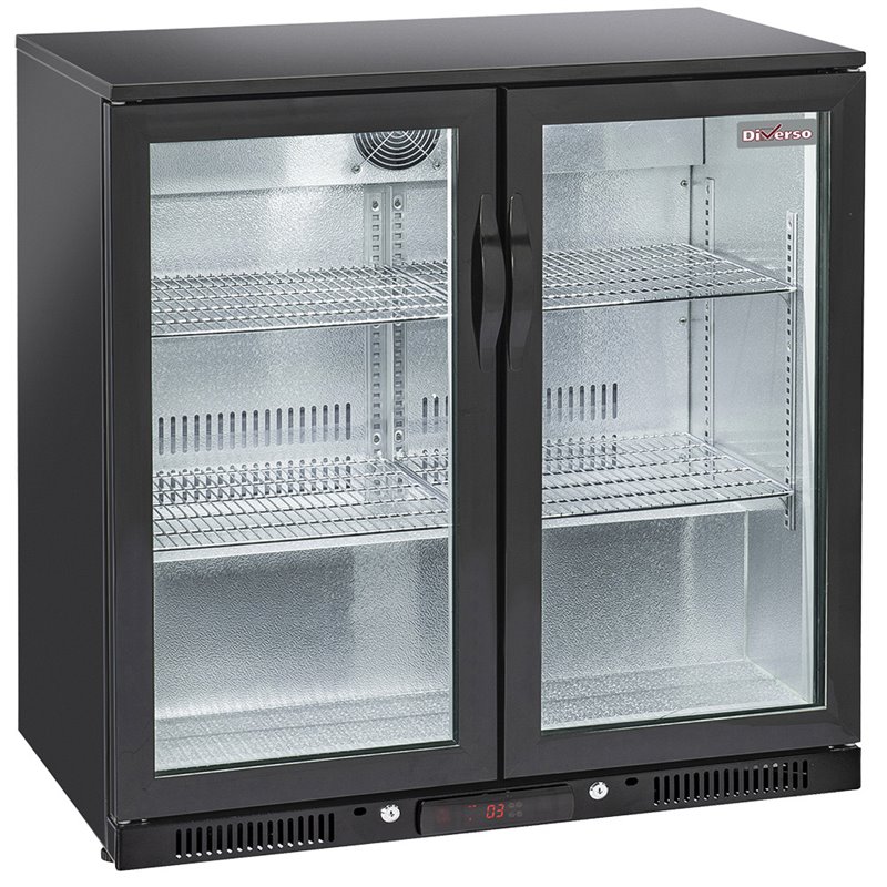 Refroidisseur de bouteilles "arri&egrave;re bar" ventil&eacute;, 2 portes vitr&eacute;es battantes  - Diamond - WR-TAB2-B2