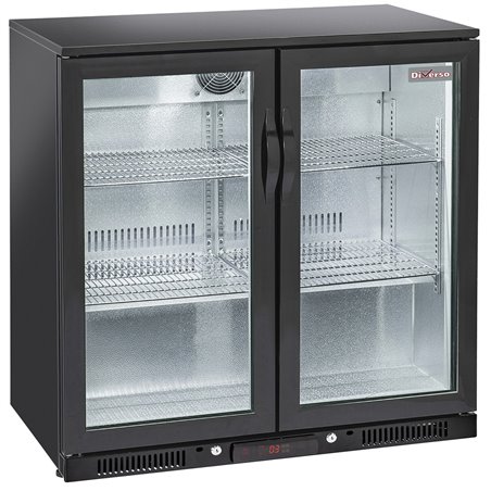 Refroidisseur de bouteilles "arri&egrave;re bar" ventil&eacute;, 2 portes vitr&eacute;es battantes  - Diamond - WR-TAB2-B2