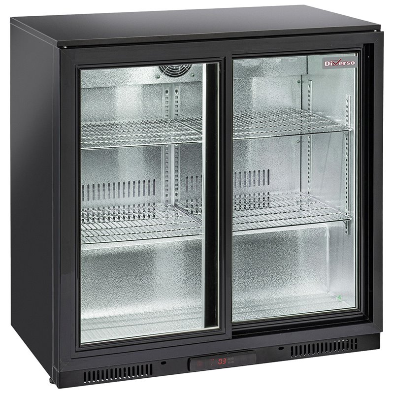 Refroidisseur de bouteilles "arri&egrave;re bar" ventil&eacute;, 2 portes  vitr&eacute;es coulissantes - Diamond - WR-TAB2-S3