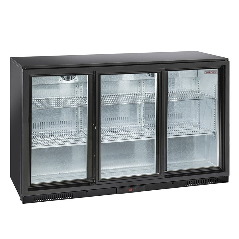 Refroidisseur de bouteilles "arri&egrave;re bar" ventil&eacute;, 3 portes  vitr&eacute;es coulissantes - Diamond - WR-TAB3-S3