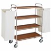Chariot &agrave; linge inox, 4 niveaux, avec 2 sacs - ch&ecirc;ne fonc&eacute; - Diamond - C2SL/1-NC