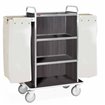 Chariot &agrave; linge inox, 4 niveaux, 2 sacs -ch&ecirc;ne fonc&eacute; - Diamond - C2SL/2-NC