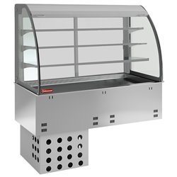El&eacute;ment cuve et vitrine sur 3 niveaux ouverte (avec rideau), r&eacute;frig&eacute;r&eacute;es, ventil&eacute;es, 3x GN 1/1 - Diamond - DPA/RVA312-R2