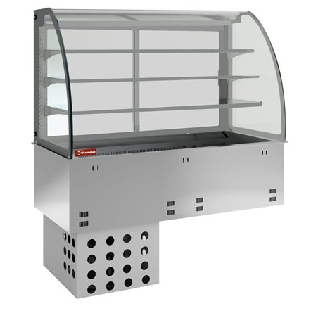 El&eacute;ment cuve et vitrine sur 3 niveaux ferm&eacute;e, r&eacute;frig&eacute;r&eacute;es, ventil&eacute;es, 2x GN 1/1 - Diamond - DPA/RVF308-R2