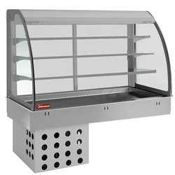 El&eacute;ment top et vitrine sur 3 niveaux ouverte (avec rideau), r&eacute;frig&eacute;r&eacute;s, ventil&eacute;s, 3x GN 1/1 - Diamond - DPA/TVA312-R2