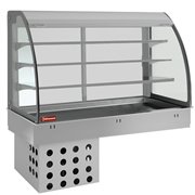 El&eacute;ment top et vitrine sur 3 niveaux ouverte (avec rideau), r&eacute;frig&eacute;r&eacute;s, ventil&eacute;s, 3x GN 1/1 - Diamond - DPA/TVA312-R2
