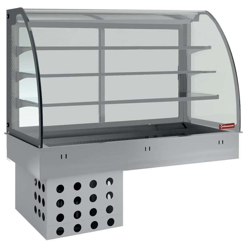 El&eacute;ment top et vitrine sur 3 niveaux ferm&eacute;e, r&eacute;frig&eacute;r&eacute;s, ventil&eacute;s, 2x GN 1/1 - Diamond - DPA/TVF308-R2