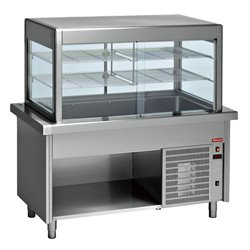 El&eacute;ment top et vitrine r&eacute;friger&eacute;e sur meuble ouvert 4x GN 1/1 - Diamond - S80/RPTV15-R2