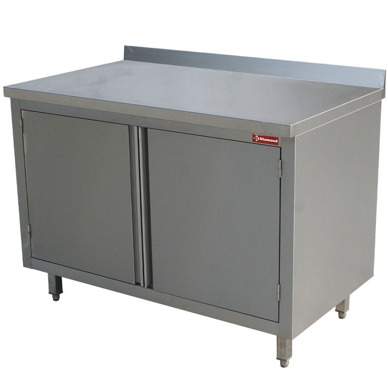 Table armoire neutre, portes battantes - Diamond - TA87/B-D
