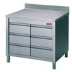 Table sur armoire avec 6 tiroirs GN1/1 - Diamond - TACS107/B-D
