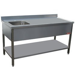 Table de chef 1 cuve gauche 400X400XH275     - Diamond - TV1471S-D