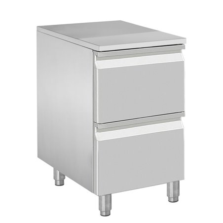 Meuble &agrave; p&acirc;tons, 2 tiroirs neutres (8x bacs 600x400) - Diamond - CATP/P9