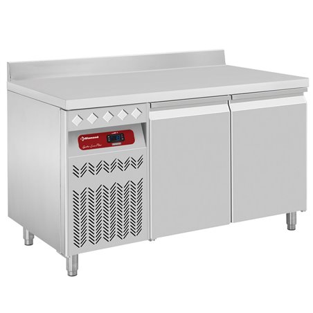 Table frigorifique "murale" ventil&eacute;e, 2 portes GN 1/1, 260 Lit. groupe &agrave; gauche - Diamond - DT131/P9AGX