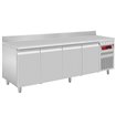 Table frigorifique "murale" ventil&eacute;e, 4 portes GN 1/1, 550 litres - Diamond - DT224/P9A