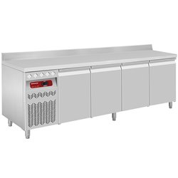 Table frigorifique "murale", ventil&eacute;e, 4 portes GN 1/1, 550 Lit. groupe &agrave; gauche - Diamond - DT224/P9AGX