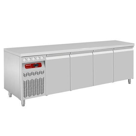 Table frigorifique ventil&eacute;e, 4 portes GN 1/1, 550 Lit. groupe a gauche - Diamond - DT224/P9GX