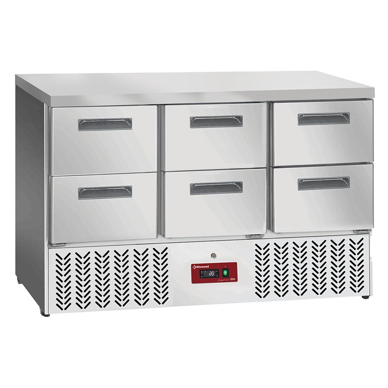 Table frigorifique , 6x 1/2 tiroirs GN 1/1 - Diamond - SA36/C6