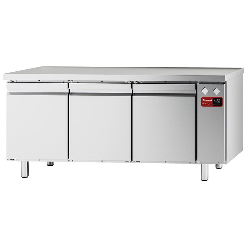 Table frigorifique, ventil&eacute;e, 3 portes GN 1/1, (sans groupe) - Diamond - TFC3/SG-9