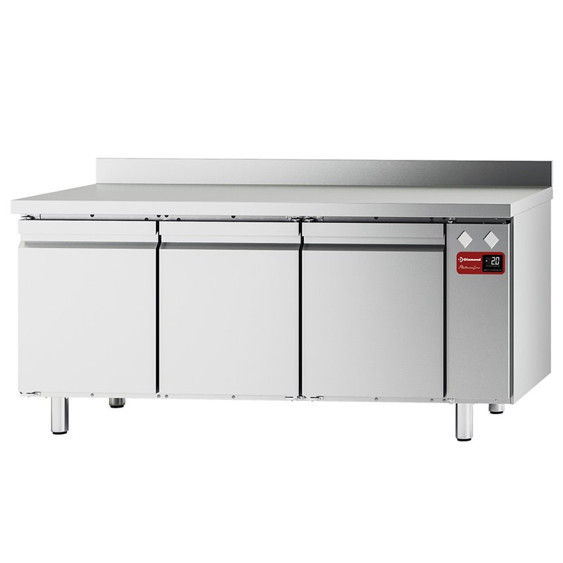 Table frigorifique "murale", ventil&eacute;e, 3 portes GN 1/1, 405 litres (sans groupe) - Diamond - TFM3/SG-10