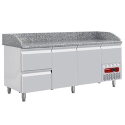 Table frigo 2 portes 600x400, 2  tiroirs neutres (8x bacs 600x400) + tiroir ustensiles - Diamond - TP261/P9