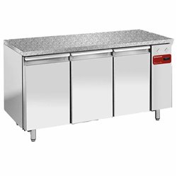 Table de cong&eacute;lation, vent.,3 portes EN 600x400 - Top en granit (Sans groupe) - Diamond - TPS3B/HG