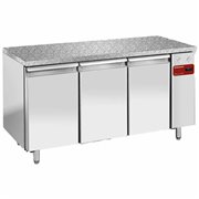 Table frig., vent.,3 portes EN 600x400 - Top en granit (Sans groupe) - Diamond - TPS3N/HG