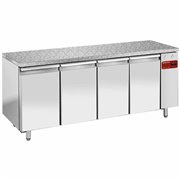 Table frig., vent.,4 portes EN 600x400 - Top en granit (Sans groupe) - Diamond - TPS4N/HG