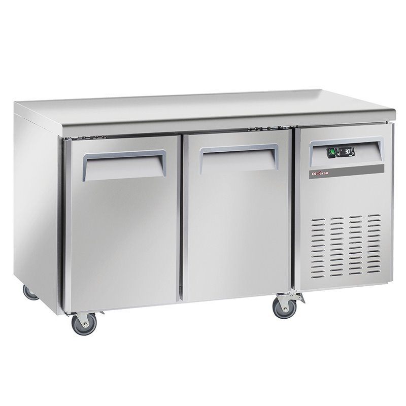 Table de cong&eacute;lation, ventil&eacute;, 2 portes GN 1/1, sur roues, 2 avec freins - Diamond - WR-GTB2-2B