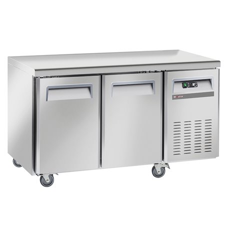Table de cong&eacute;lation, ventil&eacute;, 2 portes GN 1/1, sur roues, 2 avec freins - Diamond - WR-GTB2-2B