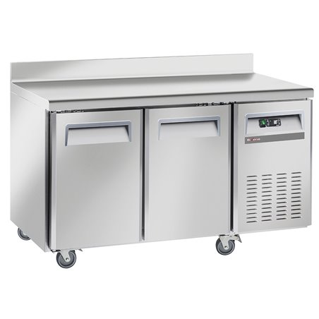 Table de cong&eacute;lation, ventil&eacute;, 2 portes GN 1/1, avec dosseret, sur roues, 2 avec  - Diamond - WR-GTB2-2BD