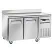 Table de cong&eacute;lation, ventil&eacute;, 2 portes GN 1/1, avec dosseret, sur roues, 2 avec  - Diamond - WR-GTB2-2BD