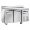 Table frigorifique, ventil&eacute;, 2 portes GN1/1, avec dosseret, sur roues, 2 avec freins - Diamond - WR-GTN2-2ND